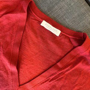 Everlane red v-neck long-sleeved sweater women’s size small